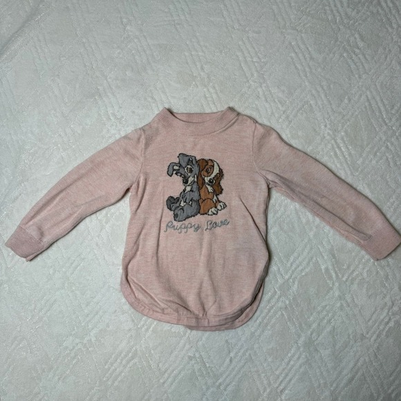 Gap x Disney Other - Disney Cottagecore Baby Gap Lady & The Tramp Puppy Love Sweater 3T Pink